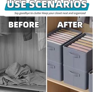 Custom Logo Wardrobe Organizer Clothes Underwear <b>Drawer</b> Organizer Clothes <b>Storage</b> <b>Box</b> Closet Jeans T-shirt Wardrobe Organizer - Product Image 6