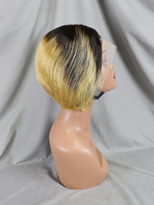 Vente en gros Couleur Orange Gingembre #350 Perruques Courtes Bob Perruques Naturelles Brésiliennes Cheveux Humains Avant <span class=keywords><strong>de</strong></span> Lacet Perruques <span class=keywords><strong>Oreille</strong></span> à <span class=keywords><strong>Oreille</strong></span> Frontale Pixies Perruques - Product Image 5