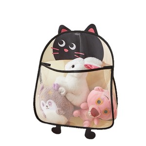 <b>Hanging</b> Mesh Storage Bag For Bra Underwear <b>Wardrobe</b> Door Organizer With Cat Dog Design Beige Triple Layer Hook Type - Product Image 5