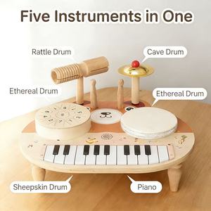 Mesa Musical Multifuncional de Madera para Niños, con Tambor, Piano y Percusión Orff, Juguete Educativo - Product Image 5
