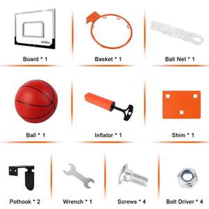 Aro de Baloncesto Grande para Interior, Mini Canasta con Pelota, para Montar en Puerta o Pared, para Niños, Adultos y Adolescentes - Product Image 4