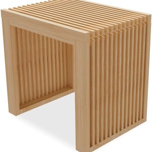 <b>Bamboo</b> Patio Bench Short <b>Stool</b> Eco-Friendly Farmhouse Style Indoor Outdoor Use - Product Image 2