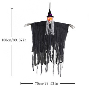 Décorations d'Halloween Crâne Lumineux et Fantôme avec Activation Sonore pour Maisons Hantées, Fêtes et Farces - Product Image 4