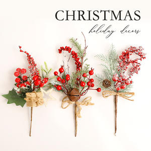 Grosir dekorasi Natal lintas batas jarum pinus simulasi stek <span class=keywords><strong>Berry</strong></span> panas dalam kotak bentuk pohon dikemas untuk penggunaan DIY - Product Image 4