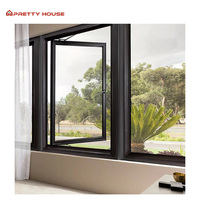 Fenêtre à battant moderne en aluminium, double vitrage isolant insonorisé, ouverture horizontale basculante et pivotante pour maison, bureau, résidence