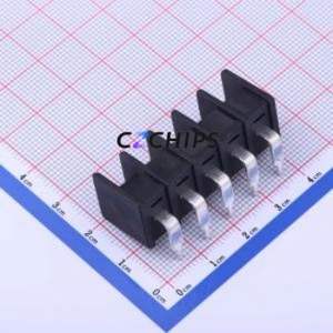 DBT30R-7.62-5P-BK-P Barrier Terminal Block Bent Lead Through Hole,P=7.62mm Connector Two Sides 7.62mm 1x5P Right Angle Pin - Product Image 1