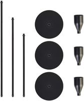 Ensemble de 3 bougeoirs de style moderne en laiton galvanisé, porte-bougies
