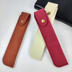 Étui de rangement universel en cuir rétro pour outils de coiffure avec fermeture à bouton-pression, fonctionne également comme étui pour stylos et crayons à sourcils - Product Image 4