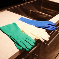 Gants de nettoyage en Nitrile vert, blanc, noir, résistant à l'huile, doublure floquée, pour la cuisine