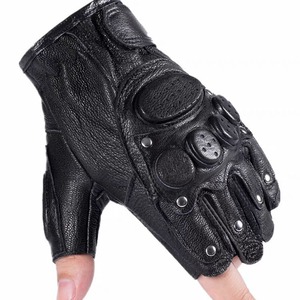 Gants mi-doigts en peau de mouton de qualité supérieure pour hommes, antidérapants, en <span class=keywords><strong>cuir</strong></span>, pour le cyclisme, la pêche, la conduite de moto et les activités de plein air - Product Image 1
