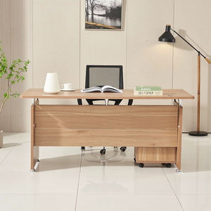 โต๊ะเดี่ยวที่ทันสมัยสำหรับสำนักงานการเงินโต๊ะไม้ที่เรียบง่ายผสมผสานเก้าอี้โต๊ะคอมพิวเตอร์สำหรับพนักงานเวิร์กสเตชัน - Product Image 5