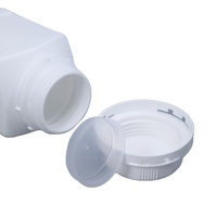 Bouteille carrée en plastique à large ouverture pour réactifs, vide, 250 ML, 500 ML, 1000 ML, avec bouchon intérieur
