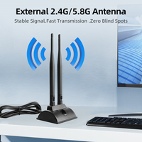Antenne WiFi intérieure bi-bande 2,4 GHz 5,8 GHz 12 dBi à gain élevé, interface filetée, antenne omnidirectionnelle en caoutchouc, pour routeur AP vertical, personnalisable OEM