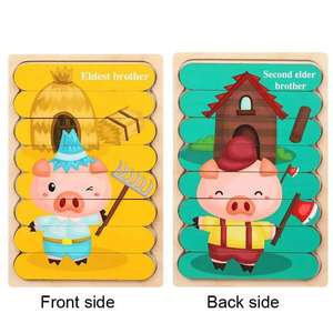 Dropshipping Products 2026 Wooden Custom logo Object Recognition <b>Puzzle</b> for Children's Education - Product Image 4