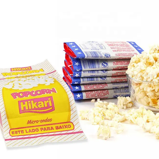 Cina produttore imballaggio flessibile per uso alimentare eccellente grasso sacchetto di carta per microonde imballaggio a microonde sacchetti di Popcorn a microonde