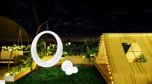 Dondoli da Patio a Forma di Luna <span class=keywords><strong>per</strong></span> Decorazione da Giardino Esterno con Sedia a Dondolo a Mezzaluna Luminosa ad Energia Solare - Product Image 5