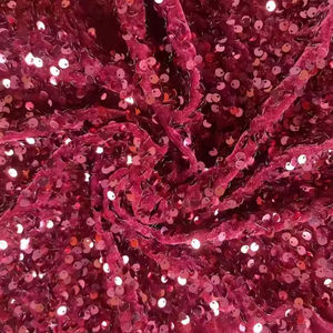 Tela de terciopelo con lentejuelas de color personalizado sobre terciopelo elástico 100% poliéster, brillante y con purpurina, para vestido. - Product Image 5