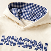Ensemble deux pièces décontracté pour femme : sweat à capuche oversize et short, motif gingham, broderie lettre, tenue de détente