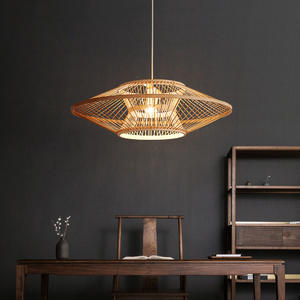 Luminaires suspendus en bambou E27 de Style japonais, lampe suspendue pour salon, chambre à coucher, <span class=keywords><strong>salle</strong></span> à <span class=keywords><strong>manger</strong></span>, Loft, <span class=keywords><strong>Luminaire</strong></span> suspendu - Product Image 2