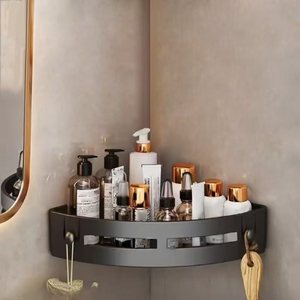 Hot Selling No-Drill Plastic Eco-friendly Bathroom Triangle Rack <b>Wall</b>-<b>Mounted</b> Storage <b>Shelf</b> for Living Room Organizer - Product Image 4