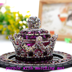 Harga Pabrik Hiasan Mobil Mahkota Kristal Mewah Ringan Penyegar Udara Kantor Botol Parfum Mobil Kristal Berkualitas Tinggi - Product Image 6