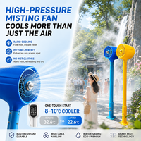 Ventilateur de refroidissement électrique haute pression à brume fine avec gouttelettes d'eau atomisées, silencieux, 220V, pour la réduction de la température extérieure