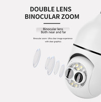 Caméra CCTV à double objectif Moniteur pour bébé Audio Sans fil WIFI Caméra CCTV Ampoule E27 Caméra de sécurité
