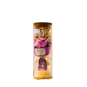 Cristal de flor fresca preservada de Rosa estrellada con luces botella de deseos tienda de oro regalo del Día de San Valentín novia novias - Product Image 5