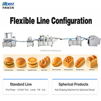 Ligne de production entièrement automatique à grande vitesse pour pains français, gâteaux et baguettes, avec machine à former les baguettes et rouleau de nivellement pour boulangerie