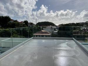 EUA Residencial Vidro Trilho Alumínio U Canal Escada Varanda Frameless Balaustrada Vidro Corrimão Trilho Com Luz Led