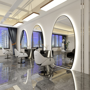 Miroir de <span class=keywords><strong>salon</strong></span> LED à écran tactile intelligent moderne et à la mode Miroir de <span class=keywords><strong>salon</strong></span> de coiffure mural rond pour <span class=keywords><strong>salon</strong></span> de coiffure - Product Image 2