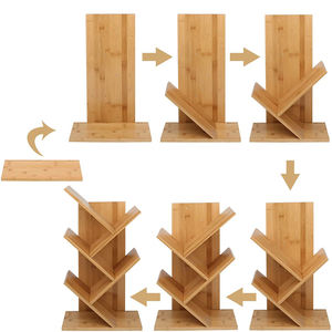 Venta al por mayor Oficina madera árbol libro estante diseño almacenamiento librería madera estante almacenamiento soportes soporte - Product Image 3
