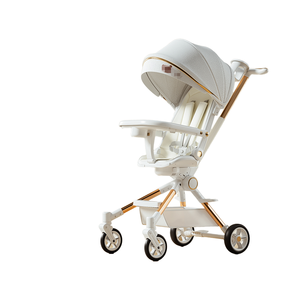 2025 Stylish <strong>Baby</strong> Stroller One-Key Rotation Two-Way Pushing Hidden Footrest Easy-Foldable Breathable 4-Wheel Aluminum Alloy - Product Image 4