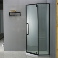 Porte de douche rectangulaire en alliage d'aluminium trempé, vente en gros d'usine, pour cabines de douche et enclos de salle de bain