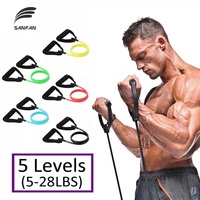 SANFAN Bandas Elásticas Multifuncionales para Fitness, Bandas de Resistencia Largas para Ejercicio, Bandas de Fitness al por Mayor, Cuerda de Tracción de Látex de Una Sola Pieza