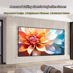Layar Motorized Ceiling Screen Ultra Flat 4K <span class=keywords><strong>100</strong></span> inci dengan ALR Tersembunyi Otomatis, Ukuran dan Material Dapat Disesuaikan, Rasio 16:9 untuk Kamar Tidur, Ruang Tamu, dan Ruangan Hewan Peliharaan - Product Image 5
