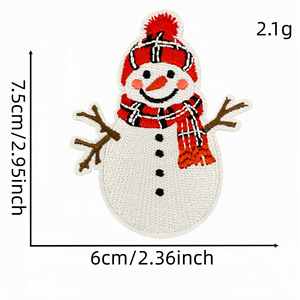 Parches Bordados con Temática Navideña para Planchar: Bastones de Caramelo, Medias Navideñas y Renos - Product Image 5