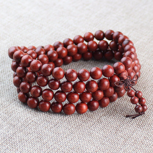 Zambian Bloodwood 108 Bead 10mm Buddhist Prayer Bracelet Chinese Style Unisex Jewelry - Product Image 1