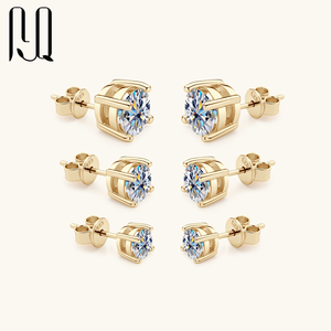 पाइक चार प्रांग बनाम मोइससानाइट 925 स्टर्लिंग सिल्वर स्टड 1/2/3ct संग्रह के साथ ठीक है - Product Image 3