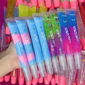 2021 Lipgloss Base Tube Vendor Keychain Custom Wholesale Oil Cute Fruit Flavor Cosmetics Make Your Own Line Lip Gloss