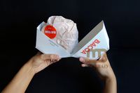 Boîte en carton pliable jetable pour emporter, design créatif, pour restaurant de restauration rapide, emballage portable, porte-gobelets intégré