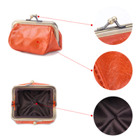 Mini sac pochette porte-monnaie en cuir personnalisé pour femmes en cuir véritable avec fermeture à glissière et moraillon en métal porte-monnaie à usage quotidien