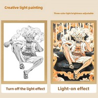 Une Pièce Anime LED Lumière Peinture Ornement Creative Source Lumineuse pour Chambre Chevet TV Cabinet Couple Cadeau