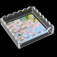 Plateau en acrylique festonné personnalisable avec tapis magnétique, cadre photo en lucite, présentoir photo transparent