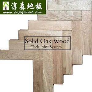 Solid European White Oak Herringbone Parquet Wood Flooring with Click Joint System