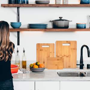 Ensemble de planche à découper en bois de bambou 3 tailles en gros pour la cuisine - Product Image 3