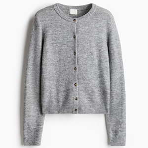 <span class=keywords><strong>Cardigan</strong></span> Elegante Personalizzato con Collo Rotondo <span class=keywords><strong>Grigio</strong></span> per <span class=keywords><strong>Donna</strong></span> Manica Lunga Morbido Lavorato a Maglia con Bordi a Costine e Bottoni Capospalla Casual Essenziale - Product Image 1