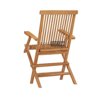 Ensemble de chaises pliantes d'extérieur Zahra, table en teck massif - Confort durable, style farmhouse, villa, jardin, salle à manger, parc, hôtel, usage moderne
