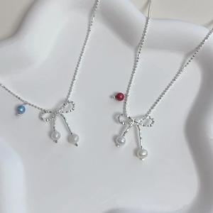 Collar con Colgante de Diseño Exclusivo en Plata de Ley S925 con Perla de Concha Mate, Estilo Lujoso en Capas, Cadena para Clavícula - Product Image 1