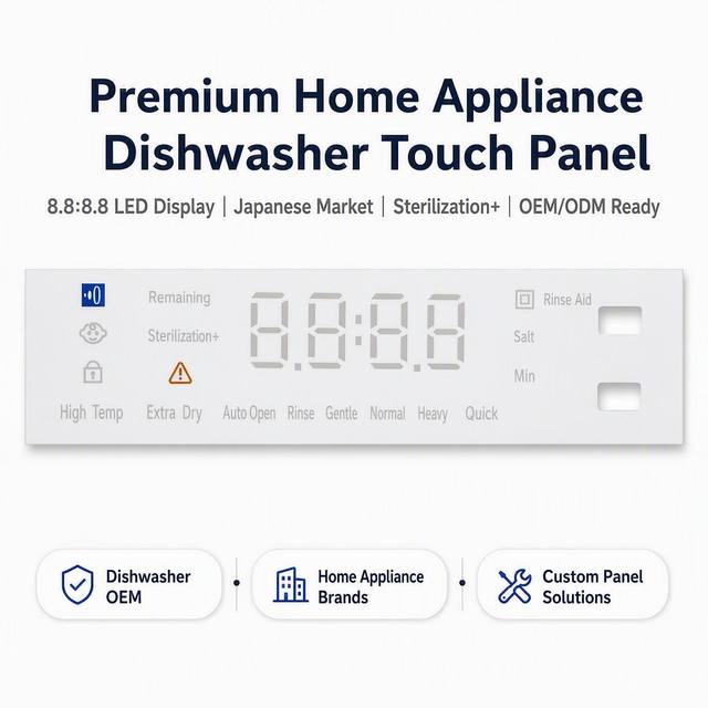 Custom Touch Panel Keypad Film  Cover Silkscreen Printed Waterproof  PET/PC Home Appliance Dishwasher Membrane Switch